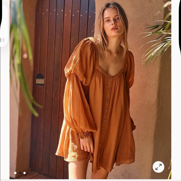 Free People Orange Tunic - Picture 2 of 6
